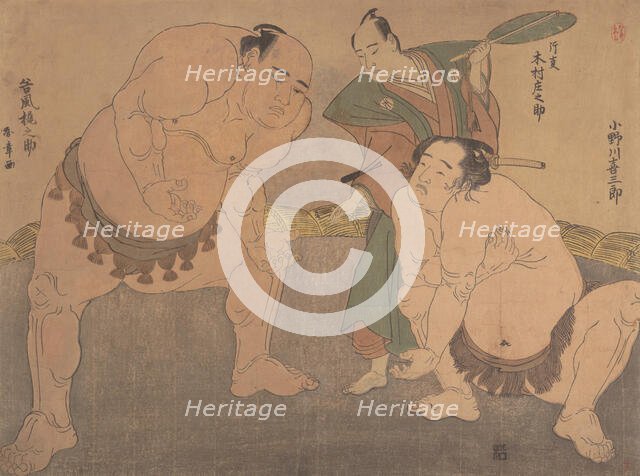 The Wrestlers, ca. 1785. Creator: Shunsho.