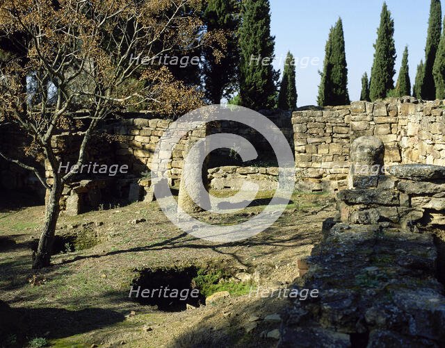 Ruins of a building, El Puig de Sant Andreu, Ullastret, Catalonia, Spain, (1999). Creator: LTL.