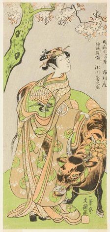 The Actor Segawa Kikunojo II as the Courtesan Maizuru in the Play Furisode Kisaragi.., c 1772. Creator: Ippitsusai Buncho.