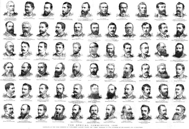 ''The Special Commission, 1888; Portraits of the Irish Members of Parliament against whom the "Times Creator: Unknown.