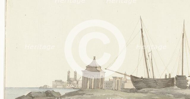 View of the city of Molfetta on the coast, 1778. Creator: Louis Ducros.