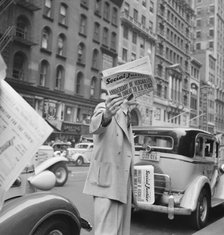 Social Justice...sold on important street corners and intersections, New York City, 1939. Creator: Dorothea Lange.