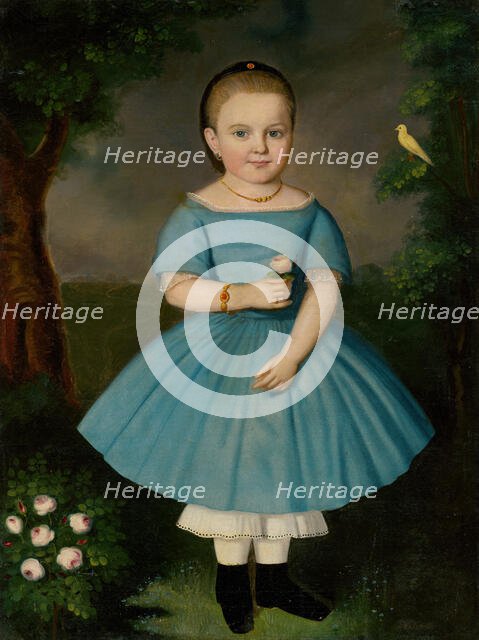 Girl with Rose, 1865. Creator: Karoly Gyurkovics.