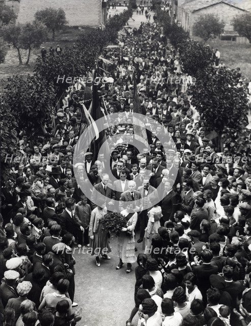 Francesc Macia, president of the Generalitat of Catalonia, chairing a mass event.