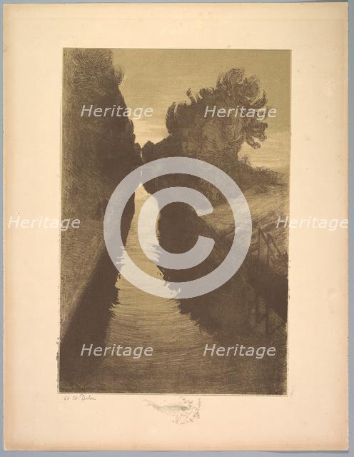 Suite de Paysages: Landscape, Plate 1, Remarque, A Fish, 1892-1893. Creator: Charles Marie Dulac (French, 1865-1898); Printer: Distribué.