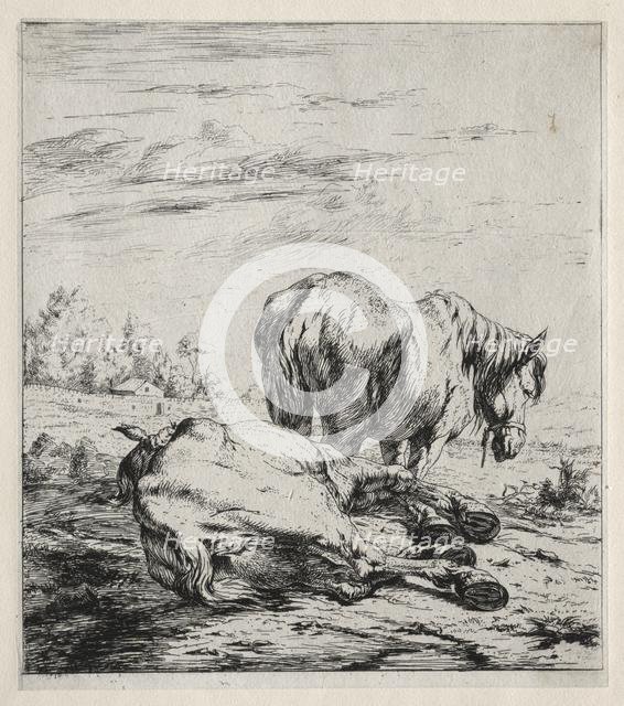 The Two Horses, 1850. Creator: Charles Meryon (French, 1821-1868).