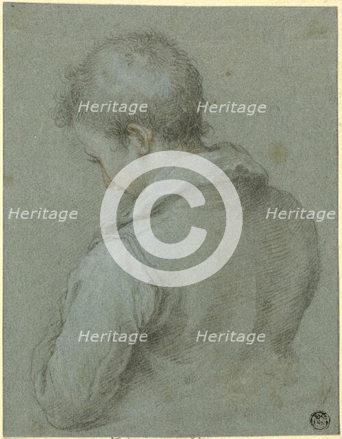 Head and Shoulders of a Man seen from the Back, late 16th-early 17th century.  Creator: Isaac Oliver I.