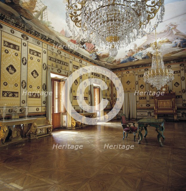 View ot the interior of the ballroom at the Casita del Labrador (Farm worker little house) in the…