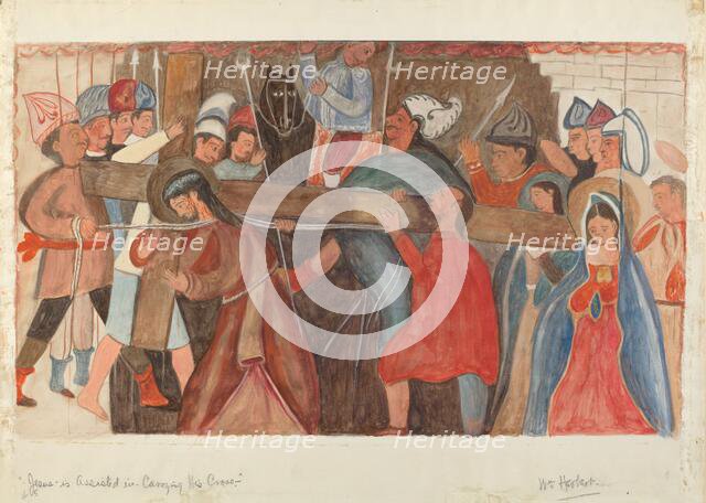 Station of the Cross No. 5: "Jesus is Assisted in Carrying His Cross, c. 1936. Creator: William Herbert.