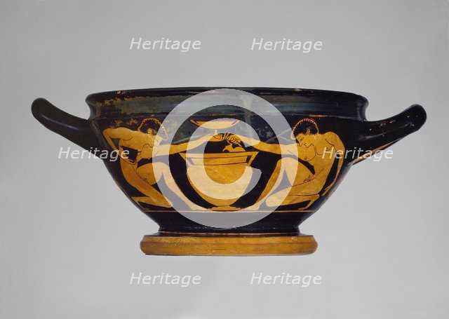 Attic red-figure skyphos, 510-500 BC. Artists: Unknown, Epiktetos.