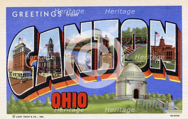 'Greetings from Canton, Ohio', postcard, 1941. Artist: Unknown