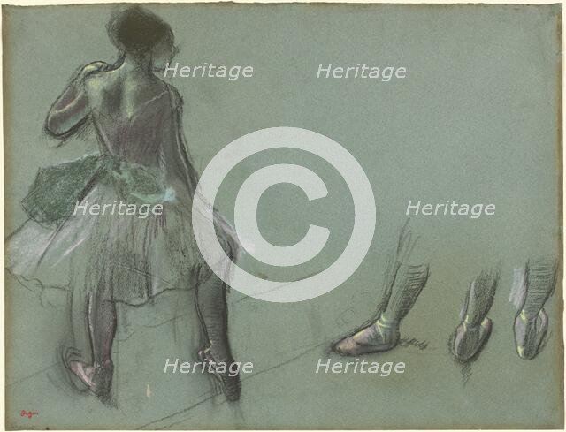 Dancer Seen from Behind and Three Studies of Feet, c. 1878. Creator: Edgar Degas.
