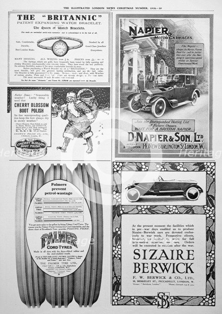 An advertising page in the Illustrated London News, Christmas, 1916. Artist: Unknown