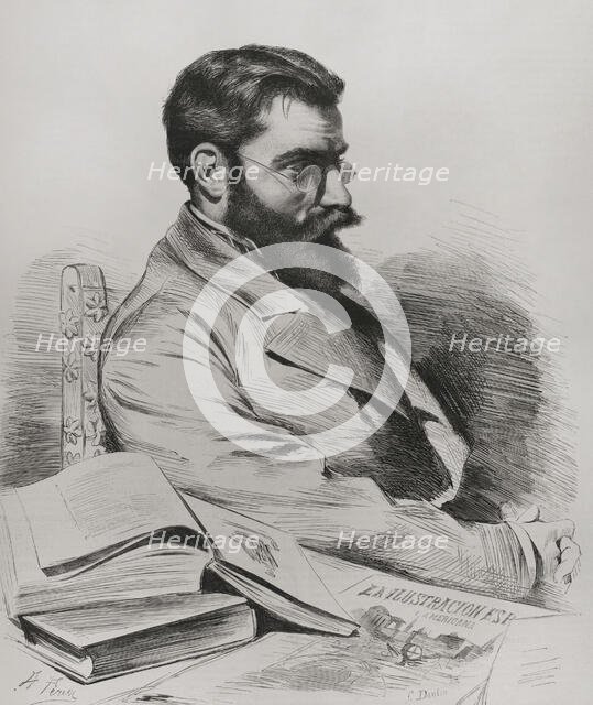 Francisco Pradilla y Ortiz (1848-1921), Spanish painter, 1878.  Creator: Alfredo Perea.