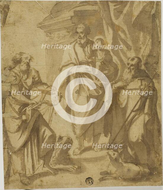 Saint Joseph and Christ Child, with Saints Mark and Anthony, n.d. Creator: School of Guido Reni Italian, 1575-1642.