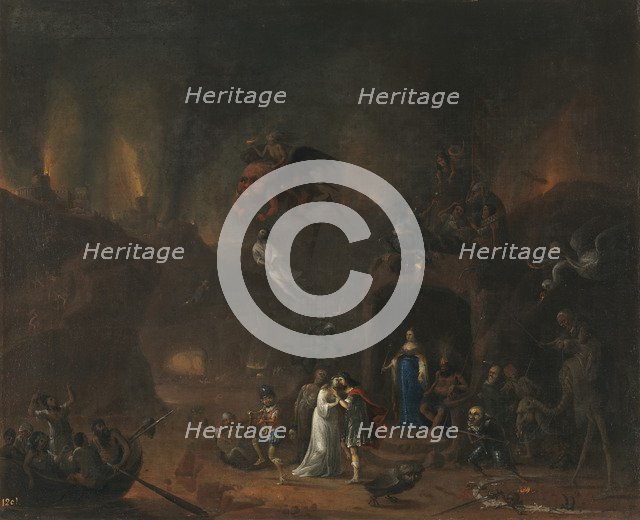 Orpheus and Eurydice in the Hell. Artist: Fris, Pieter (1627-1706)