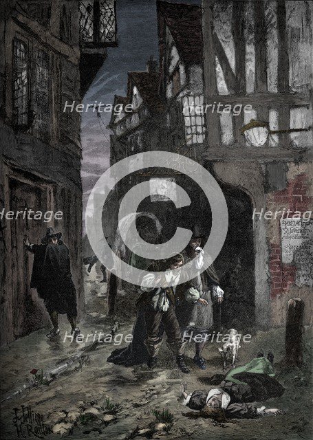 The Great Plague: scenes in the streets of London, 1665-1666 (1905). Artist: Unknown.