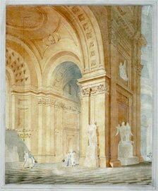 Interior of St Paul's Cathedral, City of London, 1836. Artist: Anon