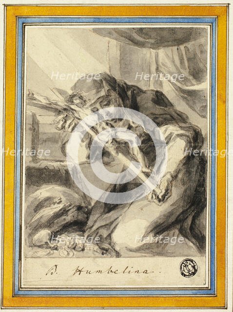 Beata Humbelina with Crucifix, c. 1700. Creator: Possibly Johann Christoph Lischka (Bohemian, 1650-1712) or Jonas Umbach, the elder (German, 1624-1693).