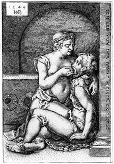 'Cimon and Pero', 1544 (1849).Artist: Sebald Beham