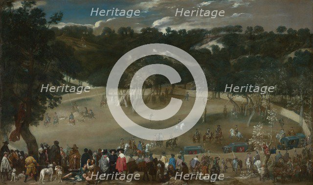 Philip IV hunting Wild Boar (La Tela Real), c. 1632-1637. Artist: Velàzquez, Diego (1599-1660)