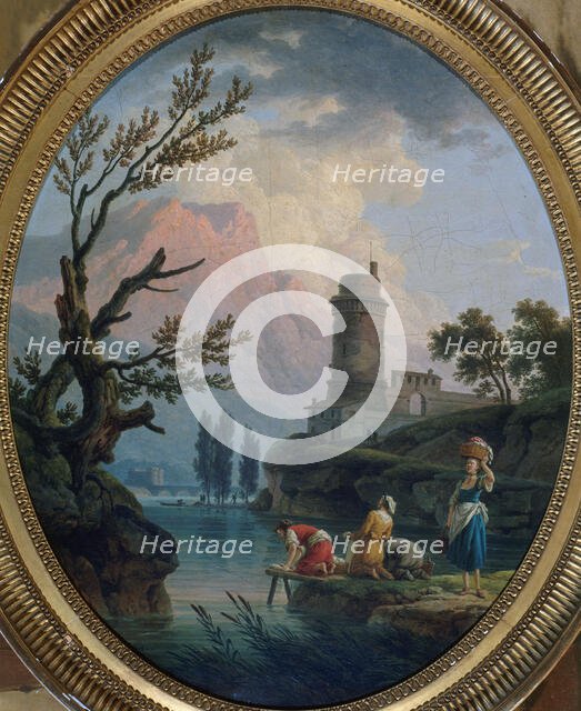 Landscape with washerwomen, 1789. Creator: Claude-Joseph Vernet.