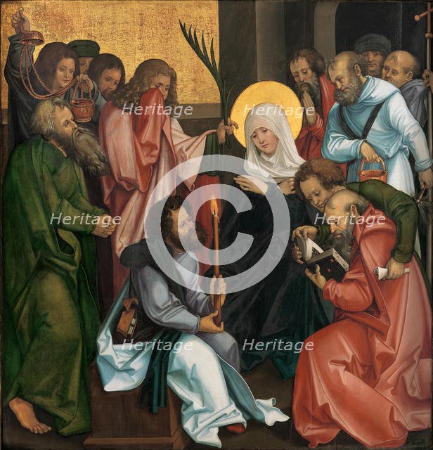 The Dormition of the Virgin; (reverse) Christ Carrying the Cross, ca. 1510. Creator: Hans Schäufelein the Elder.