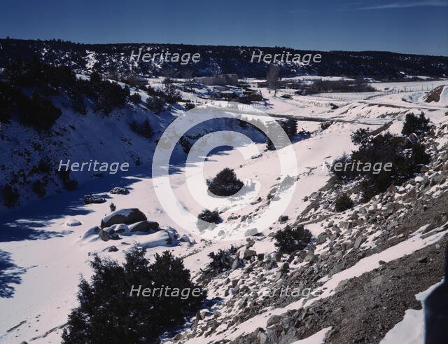 Trampas, Taos County, New Mexico, a Spanish-American village in the foothills of the Sangre..., 1943 Creator: John Collier.