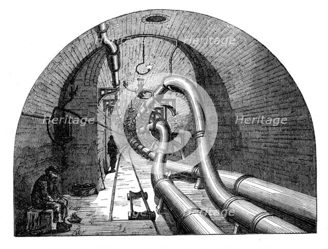 Holborn Valley Viaduct: section of subway, south side, at west end of viaduct, 1871. Creator: Unknown.
