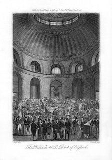 The Rotunda in the Bank of England, London, 1804.Artist: Edwards