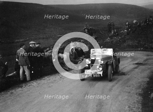 MG J2 of RA MacDermid competing in the MCC Edinburgh Trial, West Stonesdale, Yorkshire Dales, 1933. Artist: Bill Brunell.