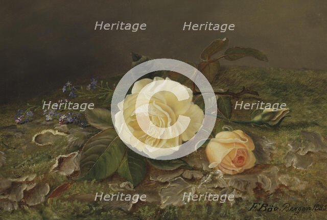 Yellow Roses, 1885. Creator: Frants Diderik Boe.