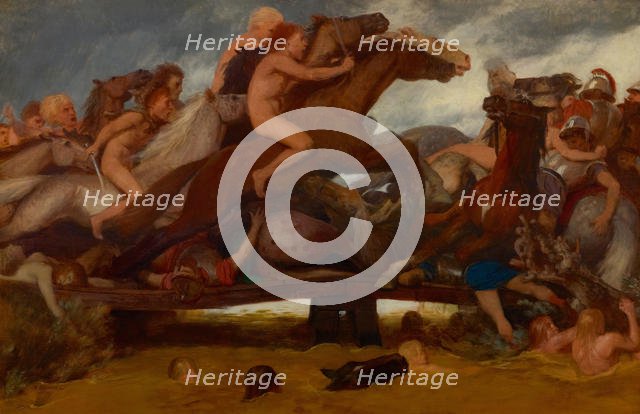 The battle on the bridge, 1889. Creator: Böcklin, Arnold (1827-1901).