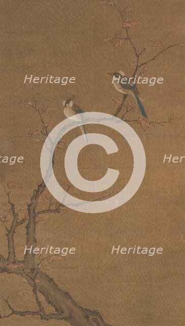 Two Birds on a Red Maple, about 1350. Creator: Zheng Xi.