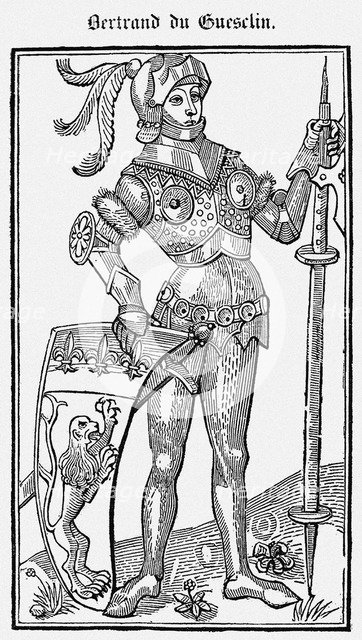 Bertrand du Guesclin (From Le Livre des faits de messire Bertrand du Guesclin), 1487. Artist: Anonymous  