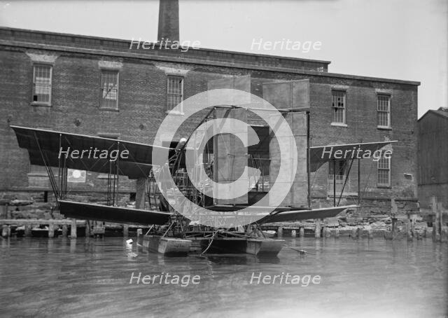 Experimental Tandem Biplane On Potomac Embodying Langley Principles, 1917. Creator: Harris & Ewing.