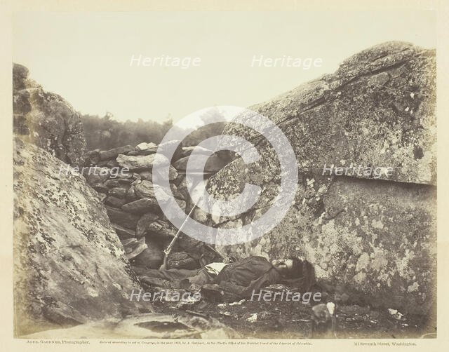 Home of a Rebel Sharpshooter, Gettysburg, July 1863. Creator: Alexander Gardner.
