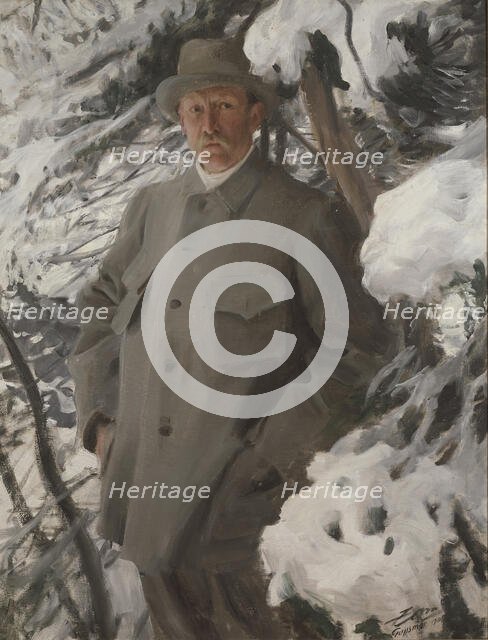 The Painter Bruno Liljefors, 1906. Creator: Anders Leonard Zorn.
