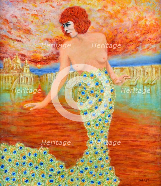 Marchesa Luisa Casati, 1911. Creator: Bakst; Léon (1866-1924).