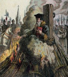 'The Burning Of Cranmer', 1556, (c1850). Artist: Unknown