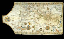 Portolan chart of the Mediterranean Sea, the Black Sea, Sea of Azov…, 16th century. Creator: Anonymous master.