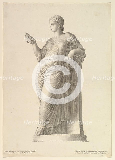 Ancient Statue of the Muse Thalia, 1669. Creator: Claude Mellan.