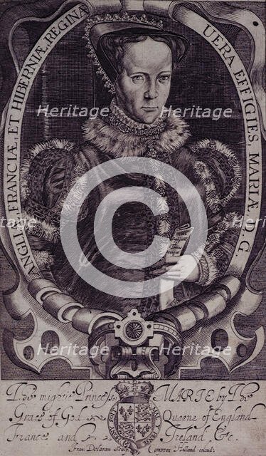 Mary I, Queen of England and Ireland, 1618.  Creators: Renold Elstrack, Francis Delaram.