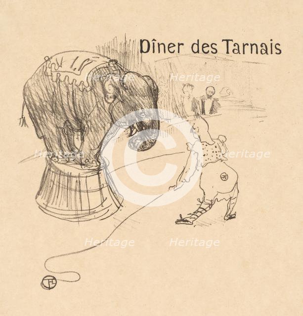 Menu from the Dinner Tarnais (Dîner des Tarnais), 1896. Creator: Henri de Toulouse-Lautrec (French, 1864-1901).