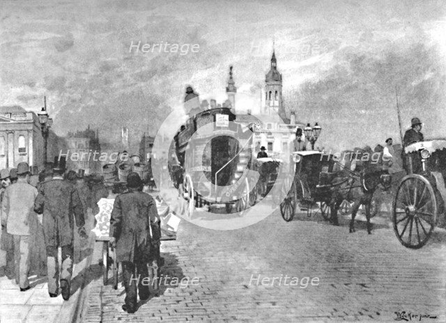 'London Bridge - Going Across', 1891. Creator: William Luker.