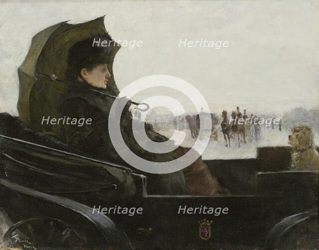 Lady in a Landau. Motif from Paris, between c.1881 and c.1883. Creator: Georg Pauli.