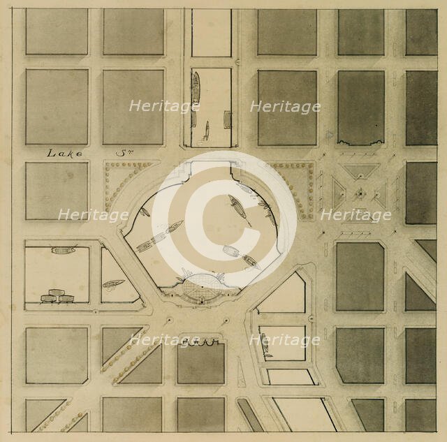 The Plan of Chicago Plate 106, Chicago, Illinois, Presentation Drawing, 1909. Creator: Daniel Burnham.