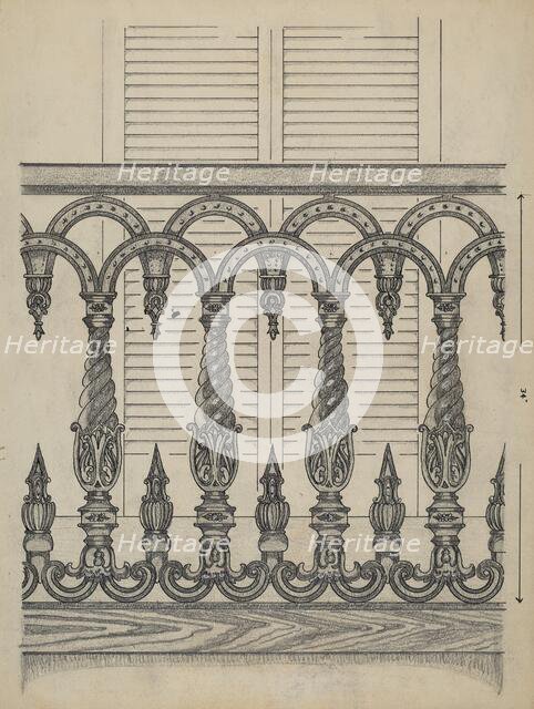 Cast Iron Balcony Rail, c. 1936. Creator: Thomas Byrne.