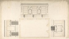 Room Design Showing Plan and Three Wall Elevations, ca. 1740-60. Creator: Anon.