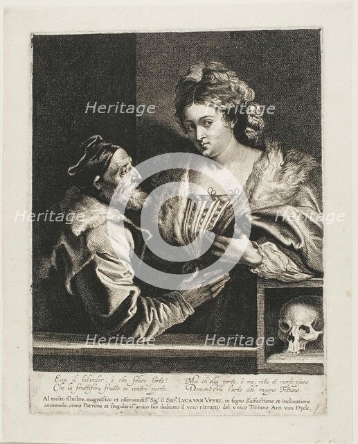 Titian and His Mistress, c. 1620. Creator: Lucas Vorsterman.